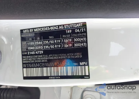 2021 Mercedes-Benz Glb 250 from USA, damaged, VIN W1N4M4GB9MW134554